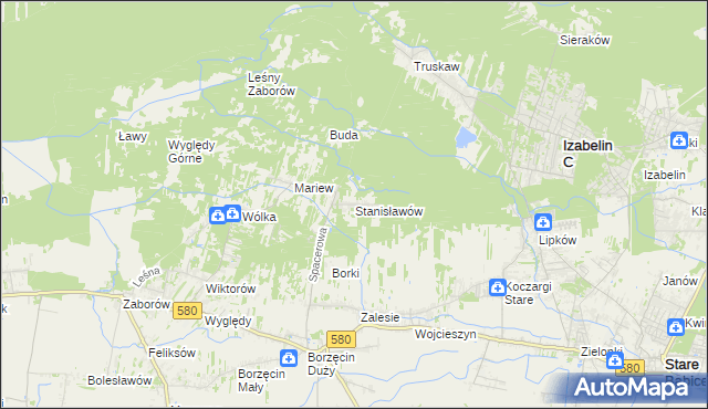 mapa Stanisławów gmina Stare Babice, Stanisławów gmina Stare Babice na mapie Targeo