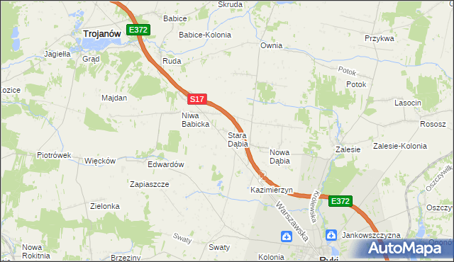 mapa Stara Dąbia, Stara Dąbia na mapie Targeo