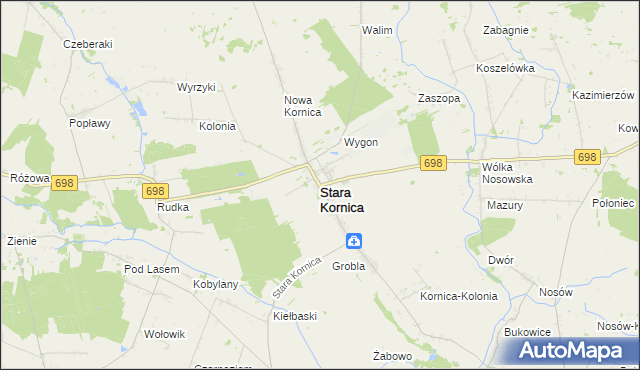 mapa Stara Kornica, Stara Kornica na mapie Targeo