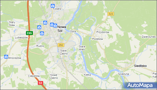 mapa Stara Wieś gmina Nowa Sól, Stara Wieś gmina Nowa Sól na mapie Targeo