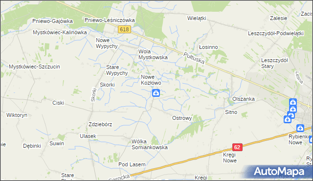 mapa Stare Kozłowo, Stare Kozłowo na mapie Targeo