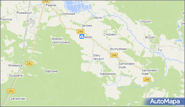 mapa Stary Jarużyn, Stary Jarużyn na mapie Targeo