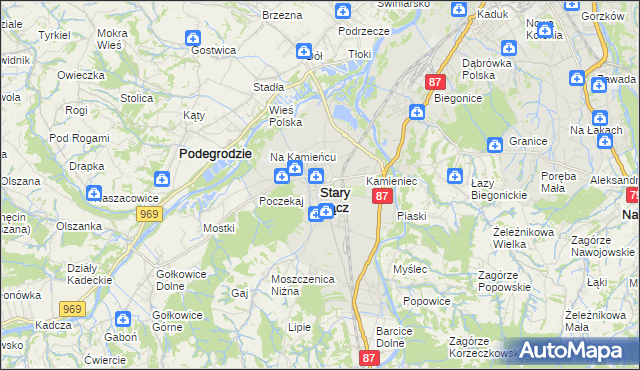 mapa Stary Sącz, Stary Sącz na mapie Targeo