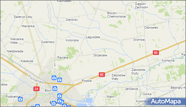 mapa Strzelcew, Strzelcew na mapie Targeo