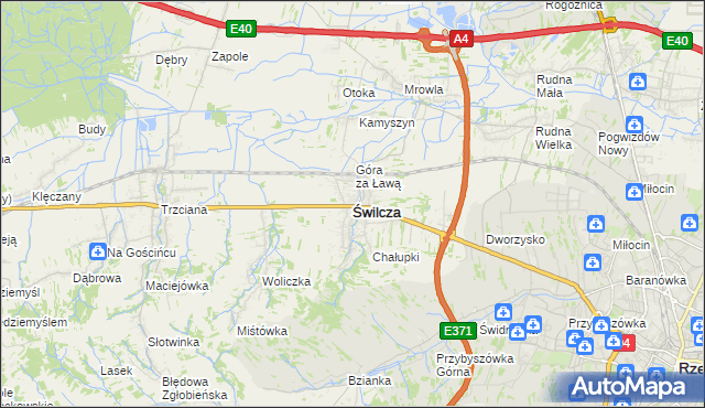 mapa Świlcza, Świlcza na mapie Targeo