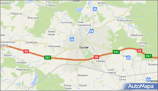 mapa Syców, Syców na mapie Targeo