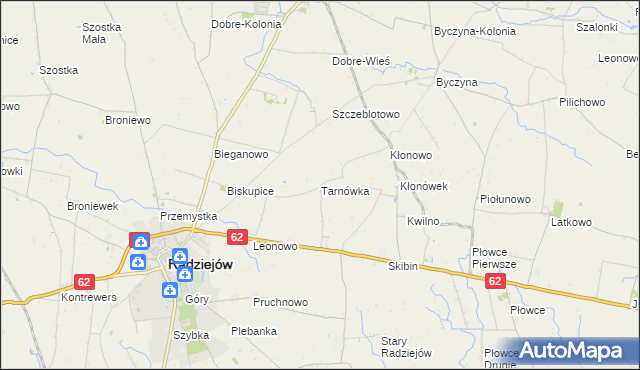 mapa Tarnówka gmina Radziejów, Tarnówka gmina Radziejów na mapie Targeo