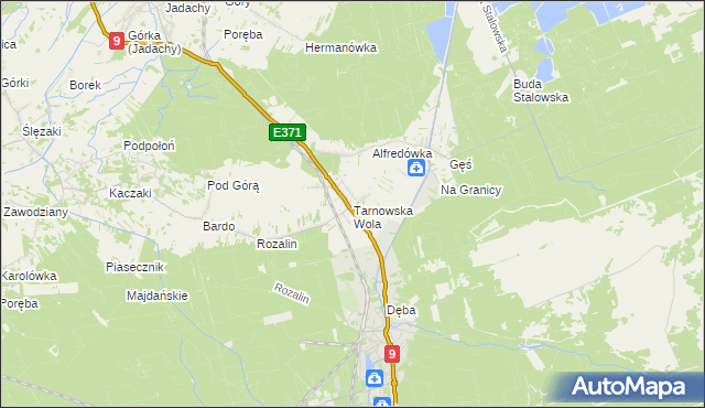 mapa Tarnowska Wola gmina Nowa Dęba, Tarnowska Wola gmina Nowa Dęba na mapie Targeo