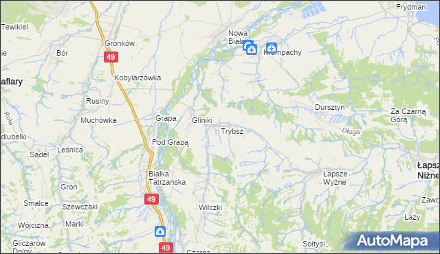 mapa Trybsz, Trybsz na mapie Targeo