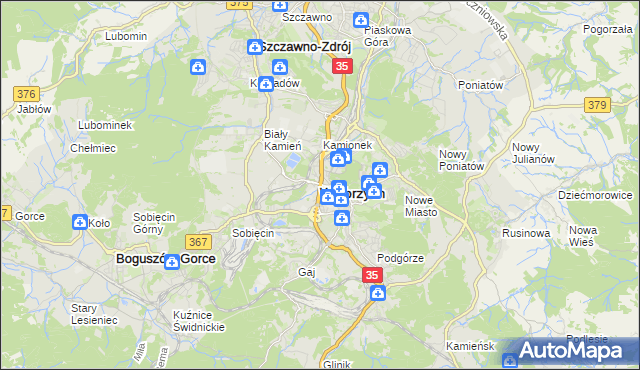 mapa Wałbrzycha, Wałbrzych na mapie Targeo