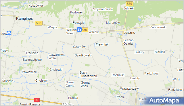 mapa Walentów gmina Leszno, Walentów gmina Leszno na mapie Targeo