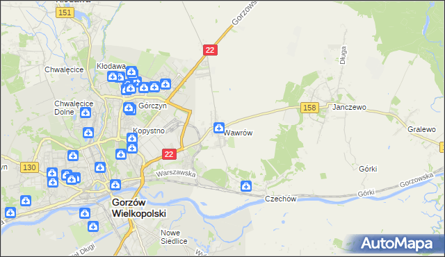 mapa Wawrów, Wawrów na mapie Targeo