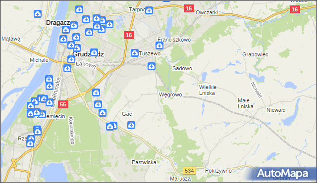 mapa Węgrowo, Węgrowo na mapie Targeo