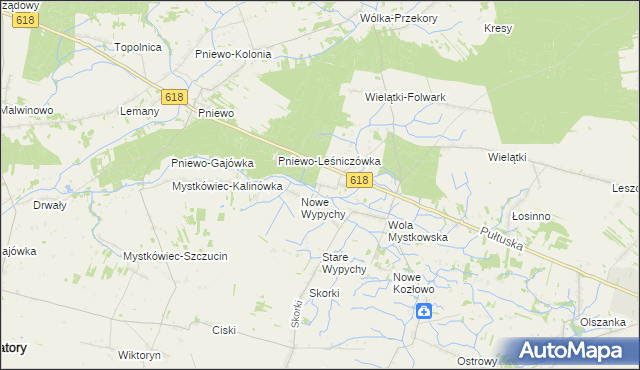 mapa Wielątki Rosochate, Wielątki Rosochate na mapie Targeo