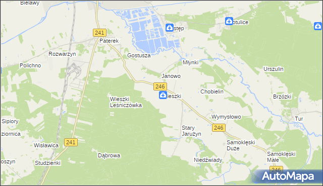 mapa Wieszki, Wieszki na mapie Targeo