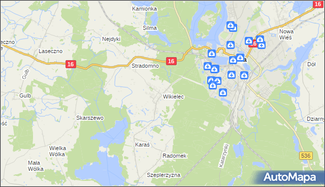 mapa Wikielec gmina Iława, Wikielec gmina Iława na mapie Targeo