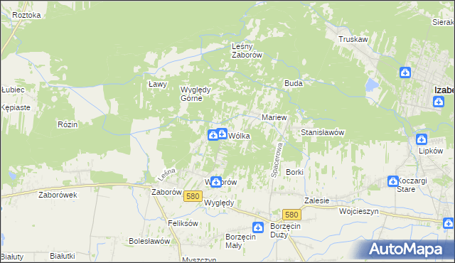 mapa Wólka gmina Leszno, Wólka gmina Leszno na mapie Targeo