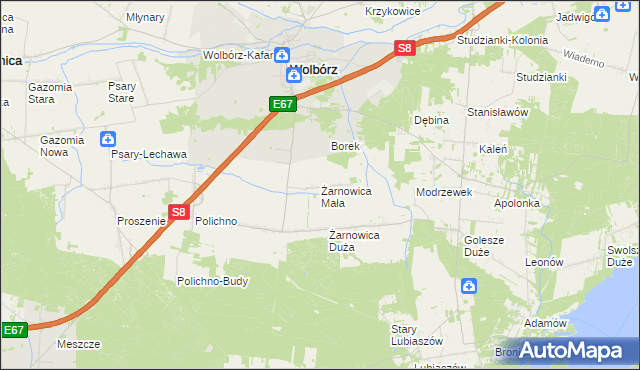 mapa Żarnowica Mała, Żarnowica Mała na mapie Targeo