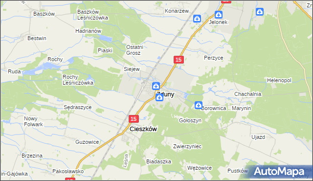 mapa Zduny powiat krotoszyński, Zduny powiat krotoszyński na mapie Targeo