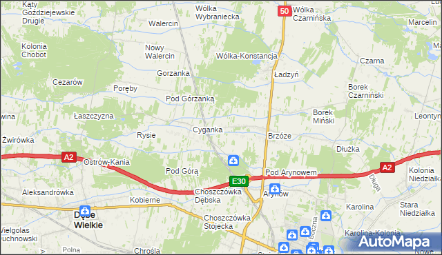 mapa Żuków gmina Mińsk Mazowiecki, Żuków gmina Mińsk Mazowiecki na mapie Targeo