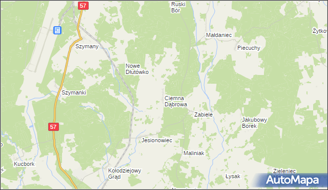 mapa Ciemna Dąbrowa, Ciemna Dąbrowa na mapie Targeo