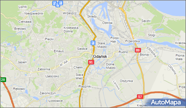 mapa Gdańska, Gdańsk na mapie Targeo