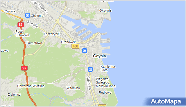 mapa Gdyni, Gdynia na mapie Targeo