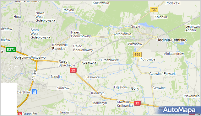 mapa Groszowice, Groszowice na mapie Targeo