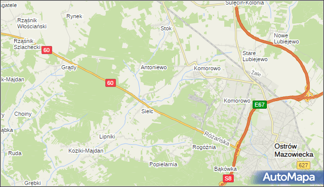 mapa Komorowo-Kolonia, Komorowo-Kolonia na mapie Targeo