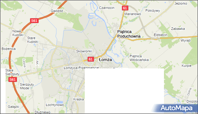 mapa Łomży, Łomża na mapie Targeo