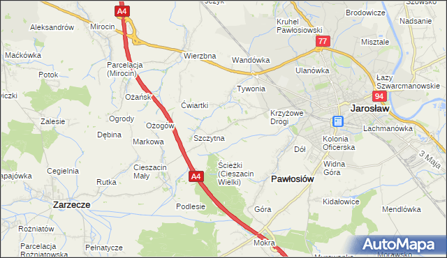 mapa Maleniska gmina Pawłosiów, Maleniska gmina Pawłosiów na mapie Targeo