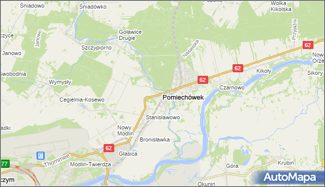 mapa Pomiechówek, Pomiechówek na mapie Targeo