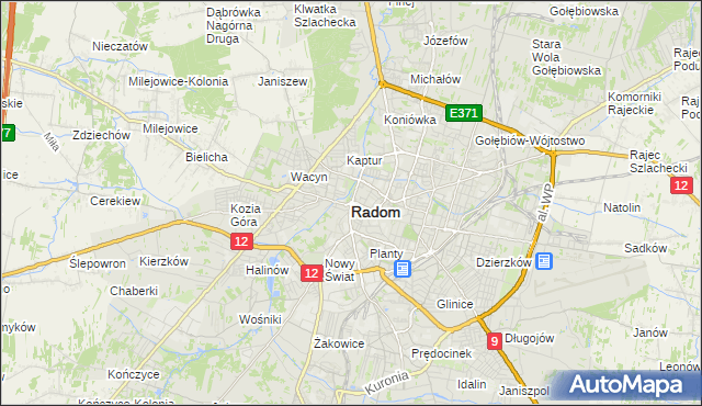 mapa Radomia, Radom na mapie Targeo