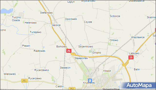 mapa Strzemkowo, Strzemkowo na mapie Targeo