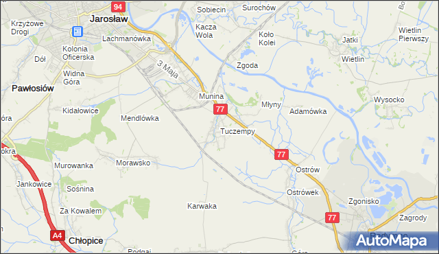 mapa Tuczempy, Tuczempy na mapie Targeo