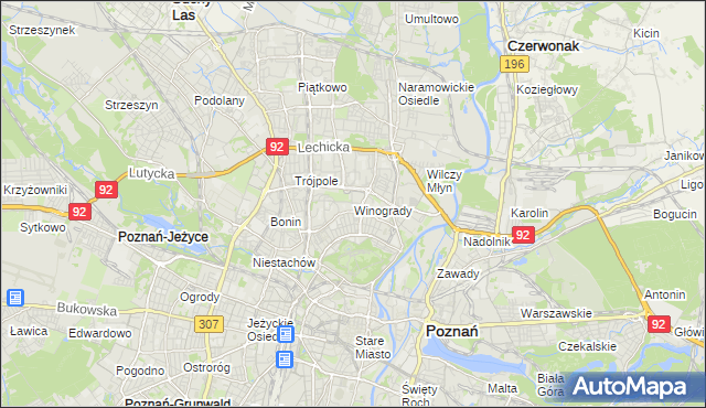 mapa Winogrady, Winogrady na mapie Targeo