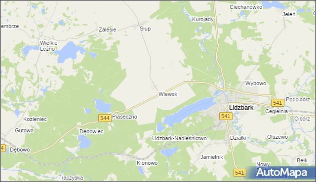 mapa Wlewsk, Wlewsk na mapie Targeo