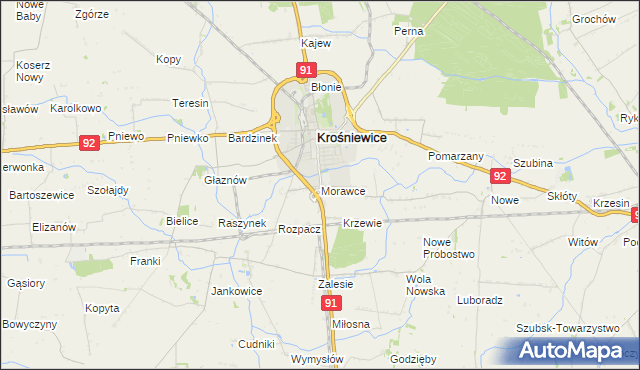 mapa Morawce, Morawce na mapie Targeo