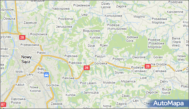 mapa Paszyn, Paszyn na mapie Targeo