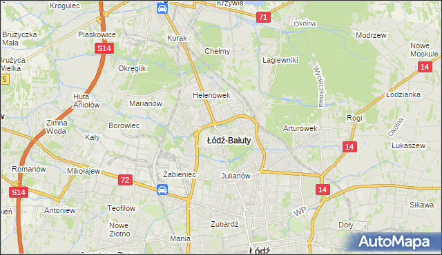 mapa Radogoszcz gmina Łódź, Radogoszcz gmina Łódź na mapie Targeo