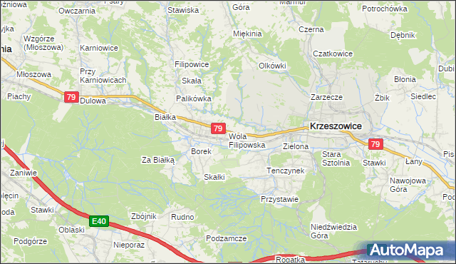 mapa Wola Filipowska, Wola Filipowska na mapie Targeo