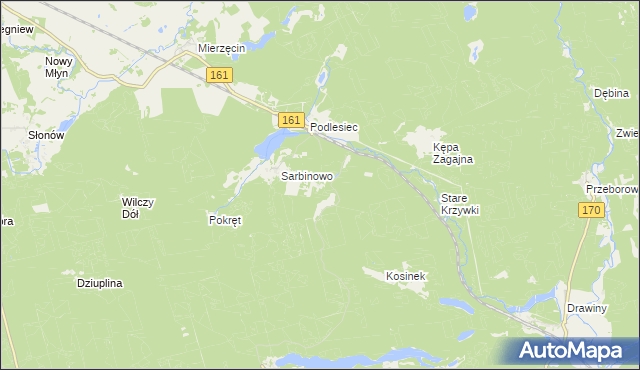 mapa Dębnik gmina Dobiegniew, Dębnik gmina Dobiegniew na mapie Targeo
