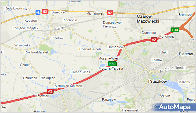 mapa Moszna-Wieś, Moszna-Wieś na mapie Targeo