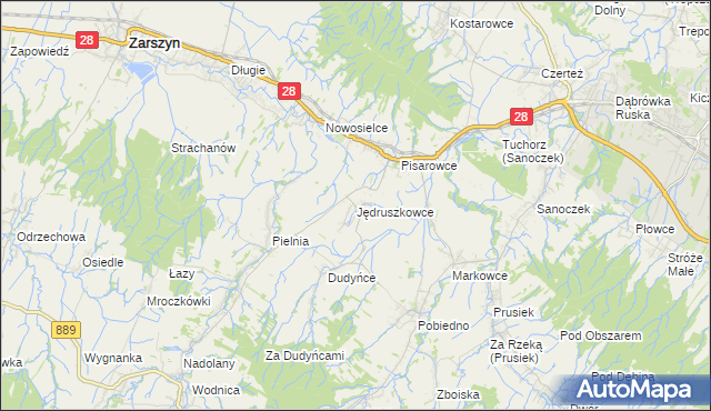 mapa Jędruszkowce, Jędruszkowce na mapie Targeo