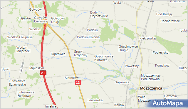 mapa Gościmowice Pierwsze, Gościmowice Pierwsze na mapie Targeo