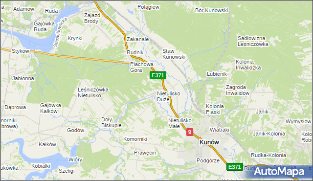 mapa Nietulisko Duże, Nietulisko Duże na mapie Targeo