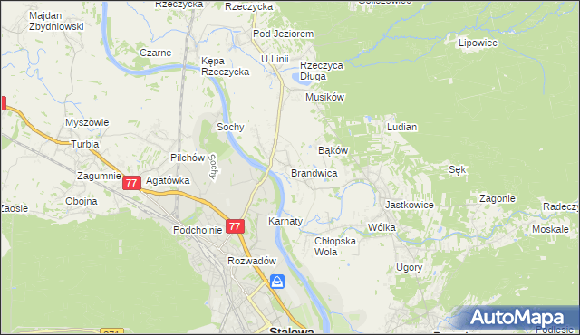 mapa Brandwica, Brandwica na mapie Targeo