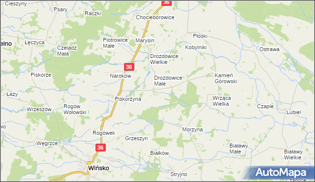 mapa Wrząca Śląska, Wrząca Śląska na mapie Targeo