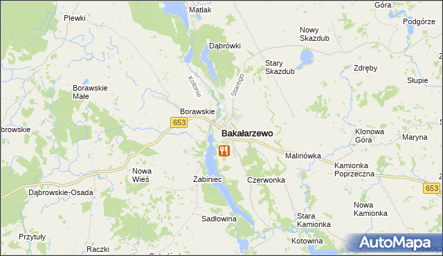 mapa Bakałarzewo, Bakałarzewo na mapie Targeo