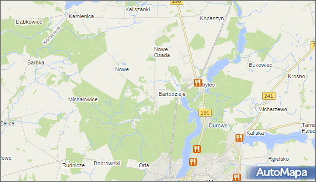 mapa Bartodzieje gmina Wągrowiec, Bartodzieje gmina Wągrowiec na mapie Targeo